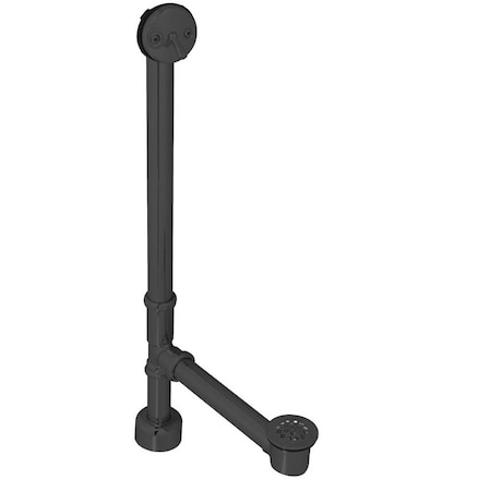 Westbrass Beehive Grid All Exposed Bath Waste, 22" Make-Up in Powdercoated Flat Black D3241K-62